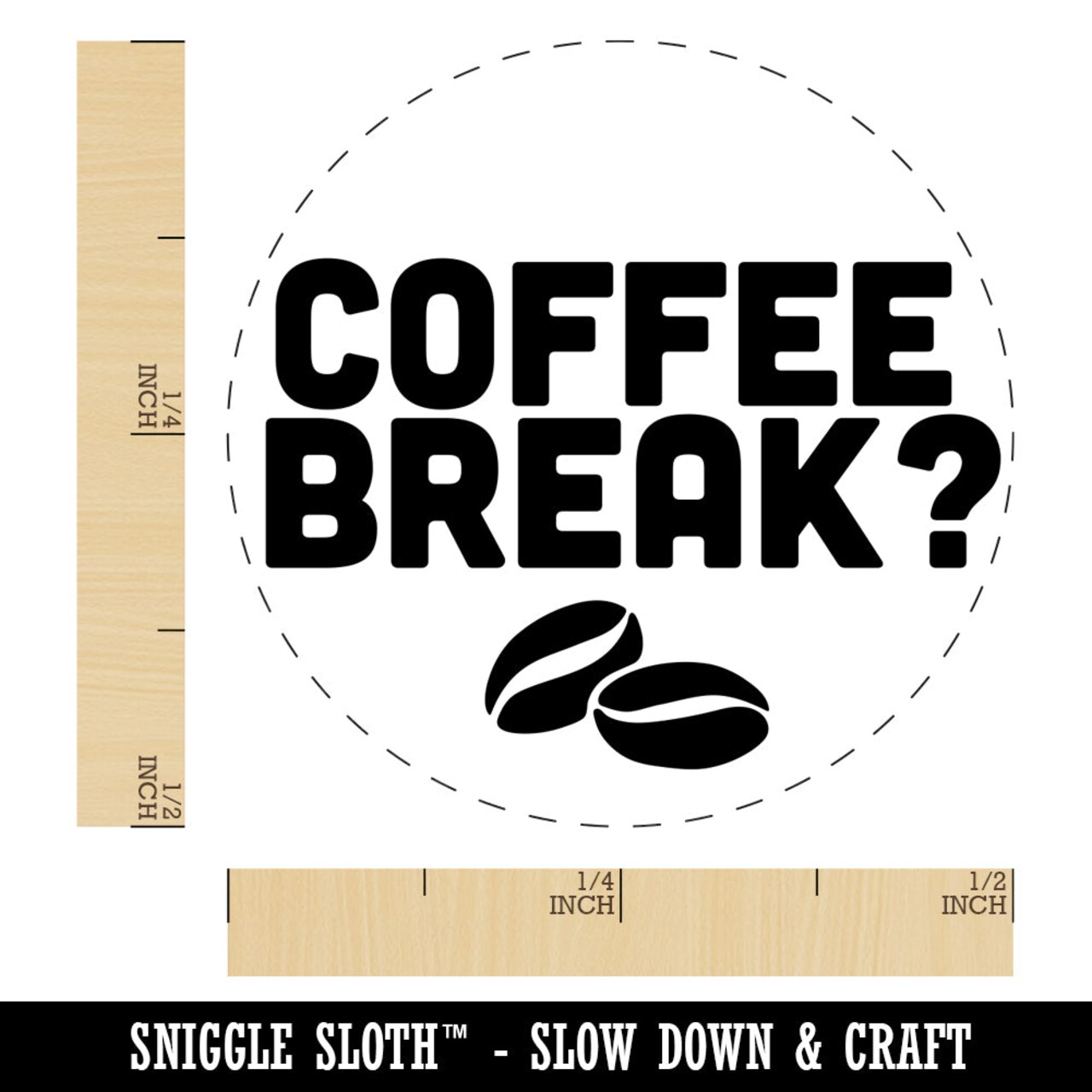 Coffee Break with Beans Self-Inking Rubber Stamp for Stamping Crafting Planners